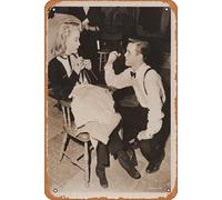 Zuhhgii Affiche de film vintage des années 1950 avec inscription « Any Number Can Play » (Audrey Totter) - Plaque en métal - Décoration murale - 20,3 x 30,5 cm