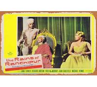 Zuhhgii Affiche de film vintage en étain The Rain of Rankipur - Carte originale de hall 3 Lana Turner Richard Burton - Affiche rétro de film classique - Plaque en métal - Plaque en métal pour TV, bar