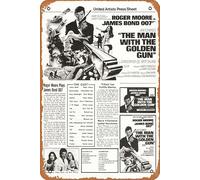 Zuhhgii Affiche de film vintage Man With The Golden Gun, The 1974 - Plaque en métal - Décoration murale - 20,3 x 30,5 cm