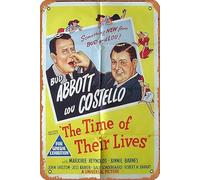 Zuhhgii Affiche de film vintage « The Time of Their Lives 1946 » - Affiche de film vintage originale Abbott et Costello - Affiche de film rétro classique - Plaque en métal pour bar, mur, club