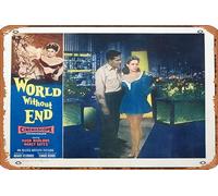 Zuhhgii Affiche de film « World Without End » (1956) - Plaque en métal rétro - Décoration murale pour maison, chambre, cuisine, bar, maison, café, 20,3 x 30,5 cm.