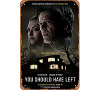 Zuhhgii Affiche de film « You Should Have Left » (Kevin Bacon, Amanda Seyfried) - 20,3 x 30,5 cm - Plaque en métal vintage pour maison, bar, pub, garage