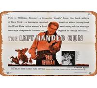 Zuhhgii Affiche du film The Left Handed Gun rétro en étain pour café, restaurant, maison, club, restaurant, caverne, cadeau vintage, 30,5 x 20,3 cm.