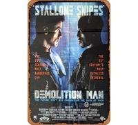 Zuhhgii Affiche vintage classique du film Demolition Man - Affiche de film Sylvester Stallone Wesley Snipes - Plaque murale décorative en métal - Cadeau pour karaoké, bar, pub, club