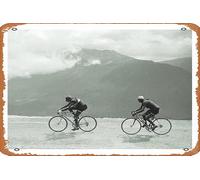 Zuhhgii Affiche vintage Tour de France Fausto Coppi et Gino Bartali 1949 - Panneau en métal vintage - Affiche amusante - Décoration murale pour homme musical, grotte, ferme, bar, pub, club, café