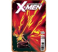 Zuhhgii ASTONISHING X-MEN #6 ANKA PHOENIX ND - Affiche en métal de dessin animé rétro pour bar, restaurant, maison, café, salle de bain, garage, bureau, décoration murale 30,5 x 20,3 cm