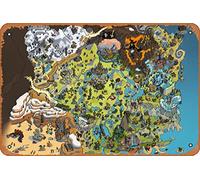 Zuhhgii Breath of the Wild Map Pop Culture Magic and Fantasy Nature and Landscapes Plaque en métal - 20,3 x 30,5 cm, décoration murale