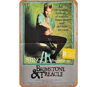 Zuhhgii Brimstone & Treacle 1982 Affiche de film vintage en étain, affiche de film rétro classique en métal, plaque TV, bar, mur, club, restaurant, cave, décoration murale, 20,3 x 30,5 cm, plaques