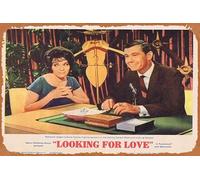 Zuhhgii Carte de lobby « Looking for Love » Connie Francis Johnny Carson - Plaque en métal vintage rétro de film classique - Plaque en métal - Décoration murale pour bar, karaoké - 20,3 x 30,5 cm
