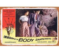 Zuhhgii Carte originale rétro classique Invasion of the Body Snatchers 3 Kevin McCarthy Sci Fi en étain Décoration murale vintage Film TV Plaque en métal pour cadeau karaoké Man Cave Bar Pub Cuisine