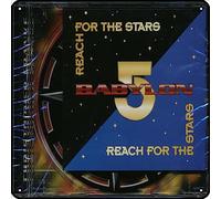 Zuhhgii Christopher Franke - Babylon 5 : Reach For The Stars - Plaque en métal vintage avec inscription « Man Cave » pour salle de bain, piscine, bar, salle de bain, cour, garage, pub, 30,5 x 30,5 cm