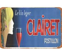 Zuhhgii Clairet Postillon Affiche de film Le Vin Leger rétro en étain pour café, restaurant, maison, club, restaurant, caverne, cadeau vintage, 30,5 x 20,3 cm.
