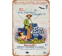 Zuhhgii Ghost And Mr. Chicken, The 1966 Affiche de film vintage en étain, affiche rétro de film classique, plaque en métal, plaque TV, bar, mur, club, restaurant, cave, décoration murale 20,3 x 30,5