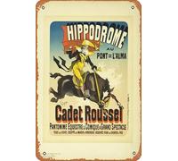 Zuhhgii Hippodrome - Cadet Roussel, Maitres de l'Affiche, affiche de film rétro en étain pour café, restaurant, maison, club, restaurant, caverne, cadeau vintage, 30,5 x 20,3 cm.