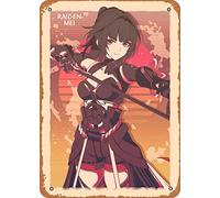Zuhhgii Honkai Impact Raiden Mei Impact Class Game Poster Anime Game Art Deco Tin Sign - 20,3 x 30,5 cm