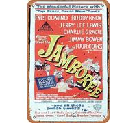 Zuhhgii JAMBOREE Affiche de film rétro classique originale Daybill Fats Domino Jerry Lee Lewis Décoration murale vintage en métal pour cadeau karaoké Man Cave Bar Pub Cuisine Maison