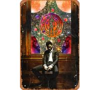 Zuhhgii Kid Cudi Man on the Moon - Plaque en métal rétro amusante et vintage - Décoration murale pour musique, café, bar, restaurant, supermarché, boutique, idée cadeau de film - 20,3 x 30,5 cm