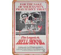 Zuhhgii Legend of Hell House, The 1973 Affiche de film vintage en étain, affiche rétro du film classique, plaque en métal pour TV, bar, karaoké, décoration murale 20,3 x 30,5 cm.