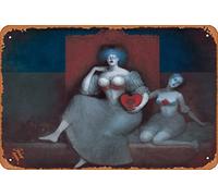 Zuhhgii Living Waiting 4 What Never Comes • Queen of Hearts 03 Pop Culture Abstract and Surreal Concept Art Metal Sign - 20,3 x 30,5 cm - Décoration murale