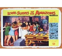 Zuhhgii Love SLAVES OF THE AMAZON Lobby card 5 1957 Jungle Women Vintage Tin Sign Retro of the Classic Old Film Poster Metal Sign TV Bar Karaoké Man Cave Décoration murale 20,3 x 30,5 cm