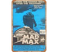 Zuhhgii Mad Max 1983 (1979) Affiche de film vintage vintage en étain, affiche rétro du film classique, plaque en métal pour TV, bar, karaoké, décoration murale 20,3 x 30,5 cm.