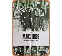 Zuhhgii Marx Bros, affiche de film vintage des années 1980, plaque en métal, affiche de film classique, décoration murale pour bar, karaoké, 20,3 x 30,5 cm.