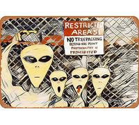 Zuhhgii Out of this World - Plaque en métal avec selfie dans la culture pop abstraite, animaux et créatures de science-fiction, 20,3 x 30,5 cm, décoration murale