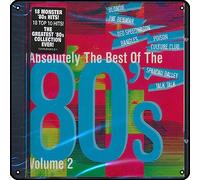 Zuhhgii Panneau en métal vintage « Absolutely The Best Of The 80s Volume 2 » - Décoration murale - Pour salle de bain, piscine, bar, salle de bain, cour, garage, pub - 30,5 x 30,5 cm