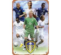 Zuhhgii Panneau vintage en métal amusant Leeds United « Super Six » EPL Soccer Action Poster - GB Eye (UK) affiche murale décorative pour homme musical, grotte, ferme, bar, pub, club, café, salle de