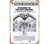 Zuhhgii Plaque en étain rétro Logans Run Rare Australien Feuille de presse Michael York Jenny Agutter Affiche de film rétro vintage classique en métal affiche de film et de télévision Bar Club Art