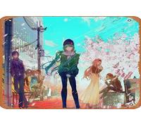 Zuhhgii Plaque en métal avec personnages classiques - Meiko (Vocaloid), Len Kagamine, Kaito (Vocaloid), Luka Megurine, Rin Kagamine - Décoration murale amusante pour maison, porte, jardin, bars