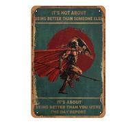 Zuhhgii Plaque en métal rétro amusante avec inscription « It's not about being better than someone else » - Décoration murale vintage pour maison, salon, chambre, cuisine, bar, café, garage, jardin -