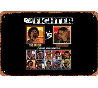 Zuhhgii Plaque en métal rétro DenZel Fighter - Denzel Washington VS vintage humoristique en métal pour caverne d'homme, films musicaux, bar, art rétro, décoration murale, cadeau de garage 30,5 x 20,3