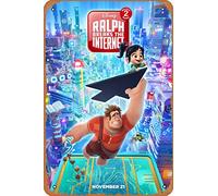 Zuhhgii Plaque en métal rétro « Ralph Breaks the Internet : Wreck » - Décoration murale de cuisine - 20,3 x 30,5 cm