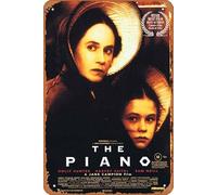Zuhhgii Plaque en métal rétro The Piano - Original Movie Progam Herald Jane Campion Holly Hunter - Rétro de l'ancien film classique - Plaque en métal - Décoration murale pour bar - 20,3 x 30,5 cm