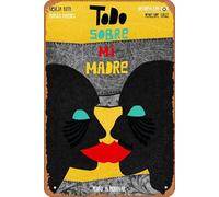 Zuhhgii Plaque en métal rétro Todo Sobre mi Madre - Décoration murale amusante - 20,3 x 30,5 cm