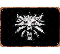 Zuhhgii Plaque en métal rétro Witcher 3 - The White Wolf Vintage Funny Signs Man Cave Humour Signes Movie Musique Bar Art Poster Retro Print Décoration murale Garage Cadeaux 30,5 x 20,3 cm