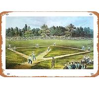 Zuhhgii Plaque en métal vintage amusante « Elysian Fields 1866 » - Poster classique Currier et Ives - Décoration murale pour homme musical, grotte, ferme, bar, pub, club, café, salle de bain