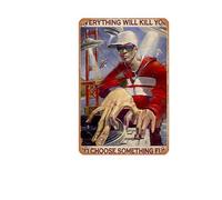 Zuhhgii Plaque en métal vintage avec inscription « Dj Everything Will Kill You So Choose Something » - Décoration murale amusante - 20,3 x 30,5 cm