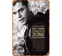 Zuhhgii Plaque en métal vintage Green Zone - Décoration murale pour film TV, karaoké, bar, bar, pubs - 20,3 x 30,5 cm