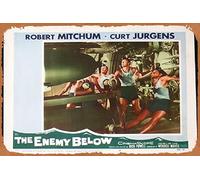 Zuhhgii Plaque murale décorative rétro classique avec inscription « Enemy Below » de Robert Mitchum Curt Jurgens de 1957 - En métal - Cadeau pour karaoké, bar, pub, club