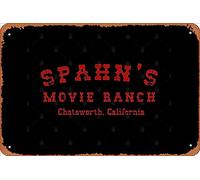 Zuhhgii Plaque rétro en étain de Spahn's Movie Ranch - Vintage - Amusante - Plaque en métal humoristique - Affiche humoristique - Décoration murale - Cadeau de garage - 30,5 x 20,3 cm