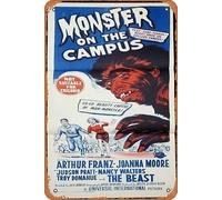 Zuhhgii Plaque rétro en étain Monster on the Campus - Affiche originale du film Daybill Arthur Franz de science-fiction - Décoration murale - Décoration murale pour bar, pub, café, cuisine, salle de