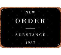 Zuhhgii Plaque rétro en étain « New Order Substance » - Vintage - Amusante - En métal - Motif caverne - Pour films et bars - Décoration murale - Cadeau de garage - 30,5 x 20,3 cm