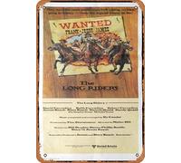 Zuhhgii Plaque rétro en étain The Long Riders David Carradine Rare Daybill - Affiche de film rétro du film classique - Plaque en métal - Décoration murale pour bar - 20,3 x 30,5 cm