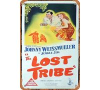 Zuhhgii Plaque rétro en étain The Lost Tribe Original Daybill - Affiche du film Jungle Jim Johnny Weissmuller rétro du film classique - Plaque en métal - Décoration murale de bar - 20,3 x 30,5 cm