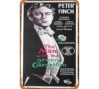 Zuhhgii Plaque rétro en étain The Man with the Green Carnation - Poster original du film Peter Finch Oscar Wilde - Affiche de film classique - Plaque en métal - Décoration murale de bar - 20,3 x 30,5