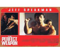 Zuhhgii Plaque rétro en étain « The Perfect Weapon » - Carte originale de 6 arts martiaux Jeff Speakman - Affiche de film classique - Plaque en métal - Décoration murale pour bar - 20,3 x 30,5 cm