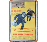 Zuhhgii Plaque rétro en étain The Red Circle Alain Delon Rare Daybill - Affiche de film rétro du film classique - Plaque en métal - Décoration murale pour bar - 20,3 x 30,5 cm
