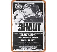 Zuhhgii Plaque rétro en étain The Shout Original Daybill - Affiche du film Alan Bates Susannah York John Hurt - Rétro de film classique - Plaque en métal - Décoration murale - 20,3 x 30,5 cm